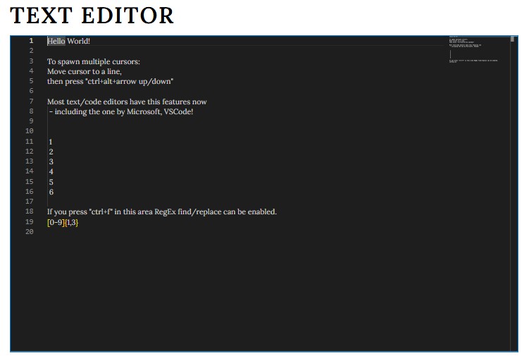 Text Editor Screenshot