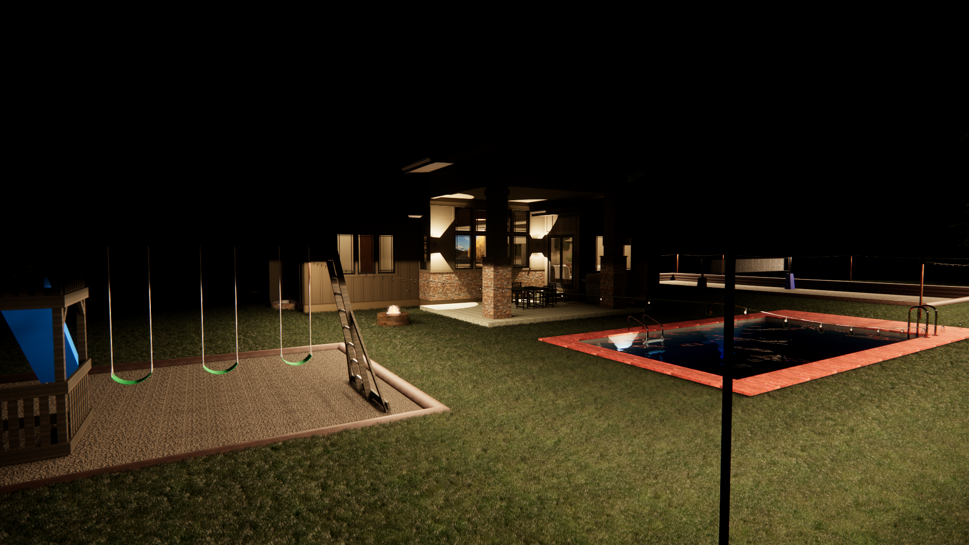 Back of House at Night